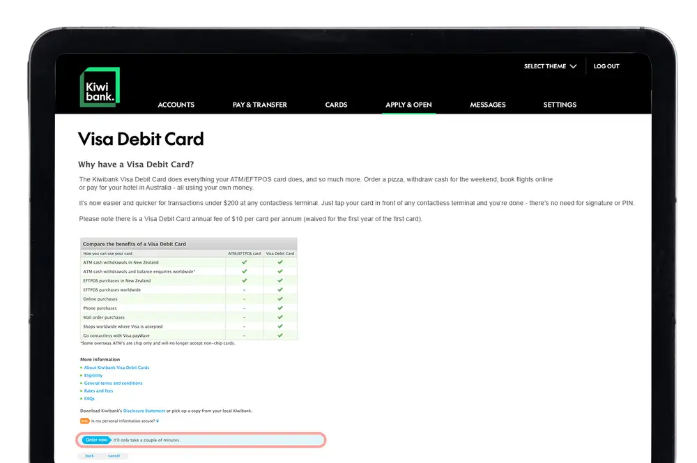 Order Visa Debit Card