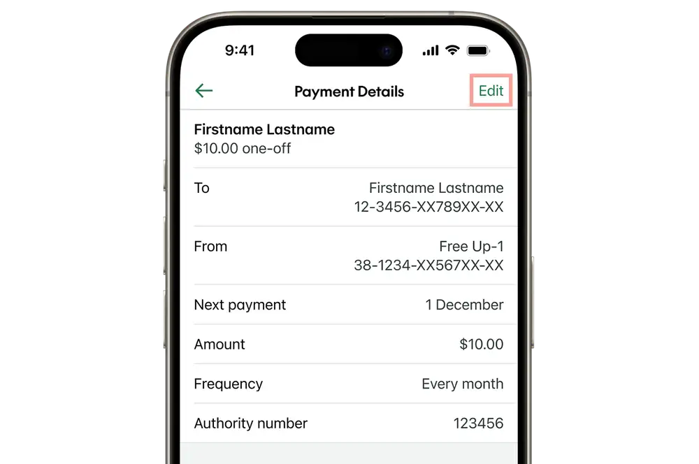 Payment details