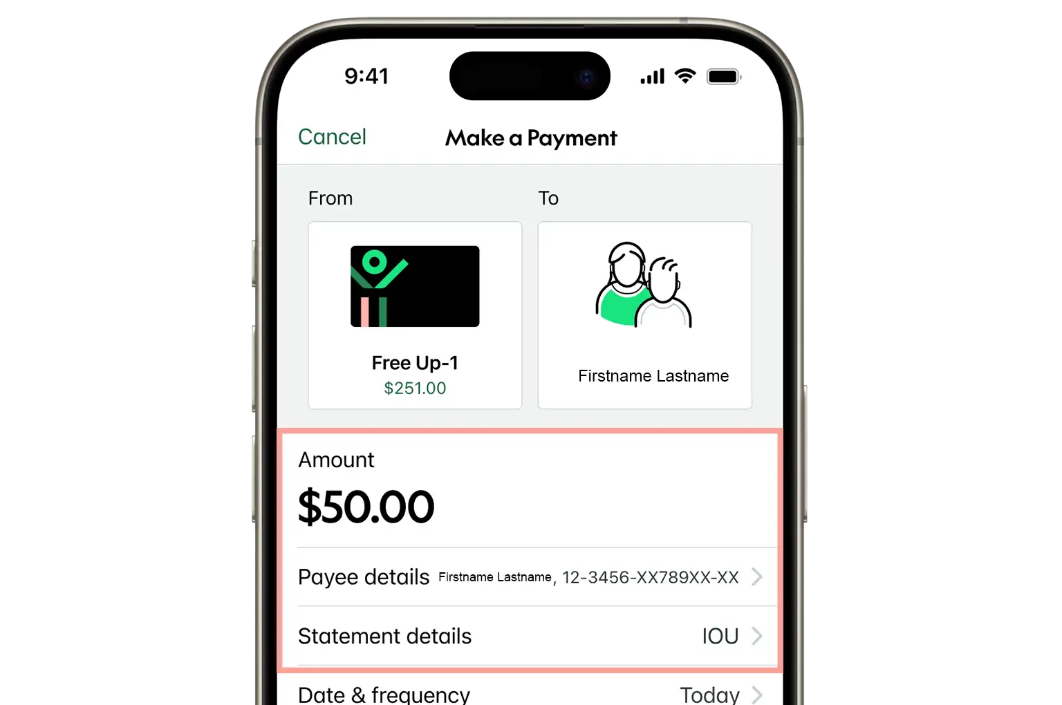 Payment details