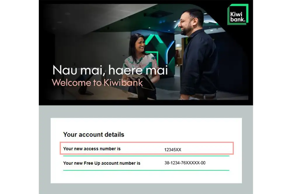 Access number on welcome email