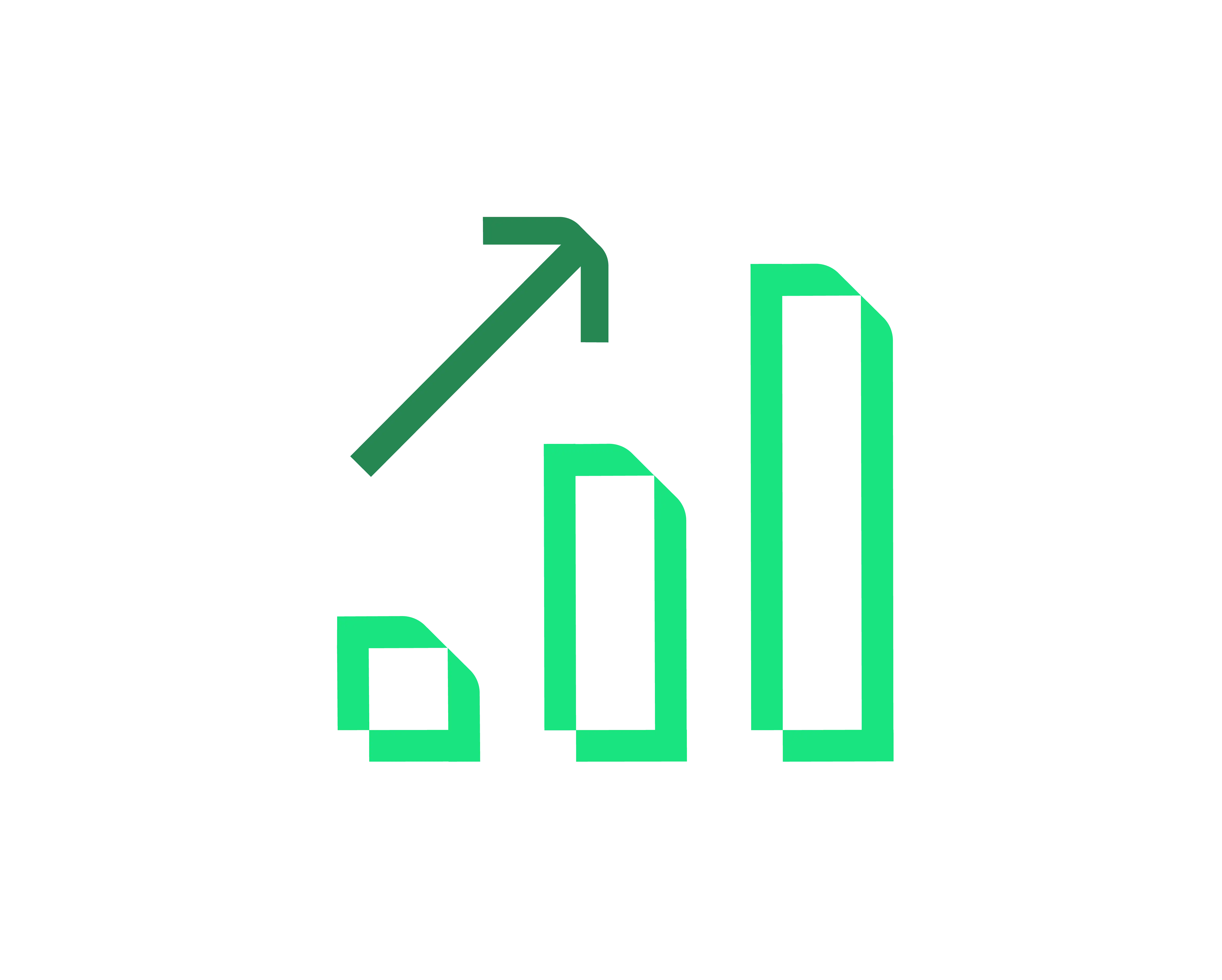 Ascending graphs to show increased totals of borrowing