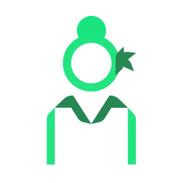 Person with a flower in their hair icon