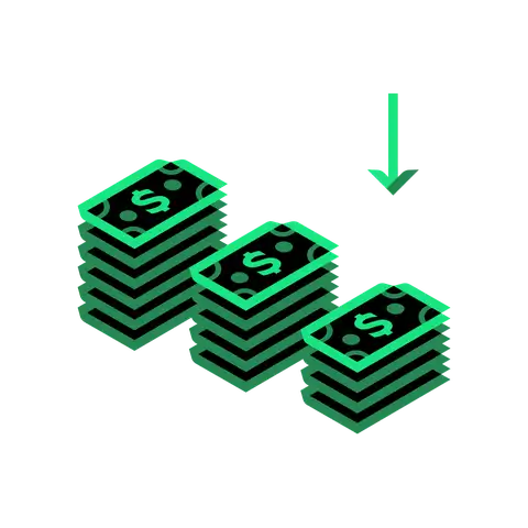 Illustration representing reducing debt
