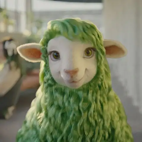 Buck the green sheep portrait