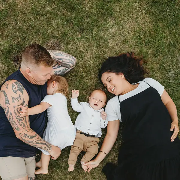 Family on ground