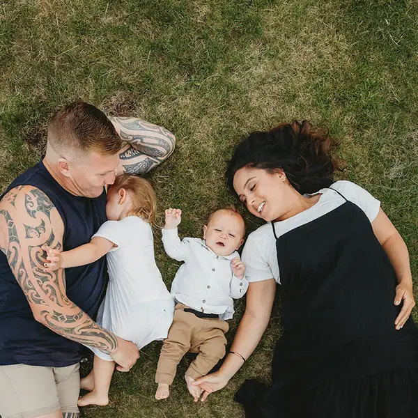 Family on ground