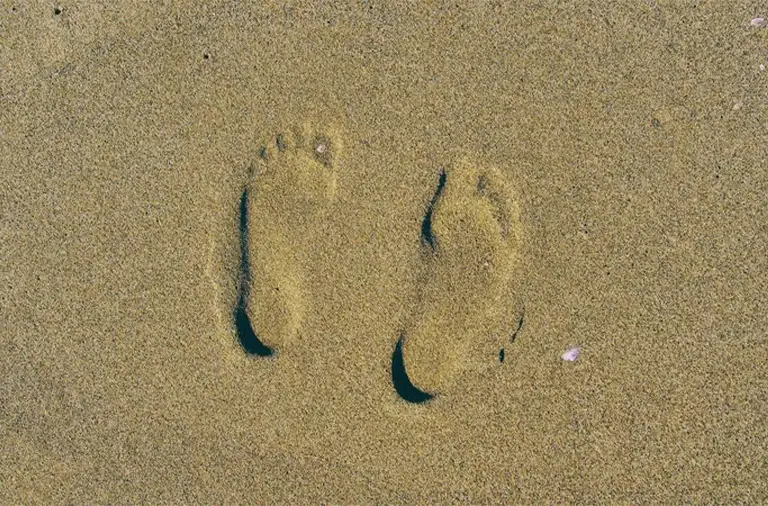 Footsteps sand