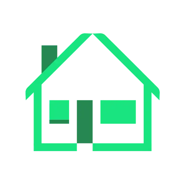 House with chimney icon green