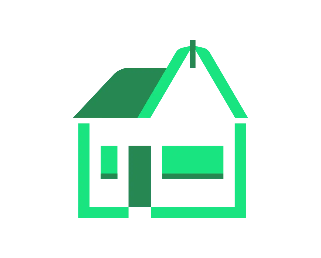 House representing next home icon green