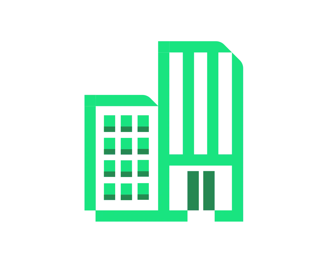 Multi-storey apartment building icon green