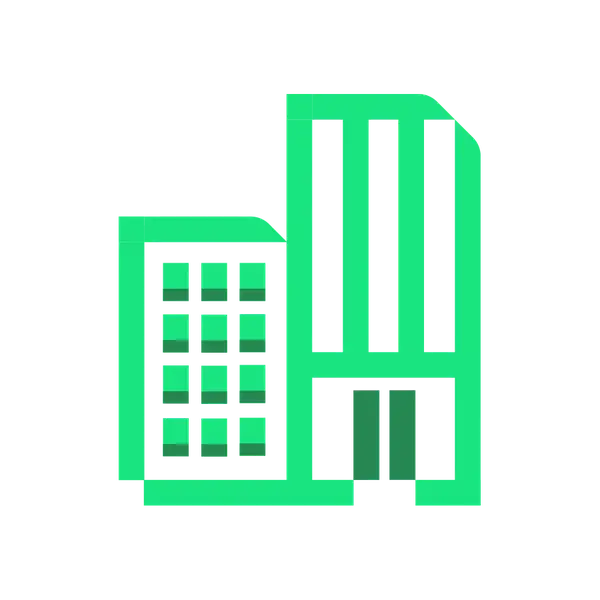 Multi-storey apartment building icon green