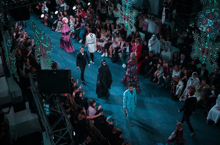 Image of models on a runway