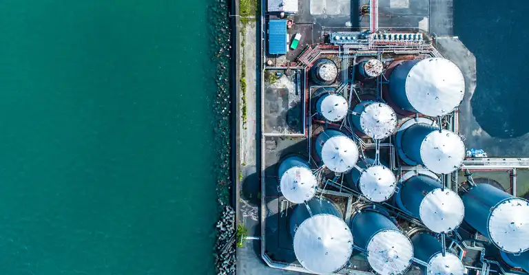 Sea and the factory flipped