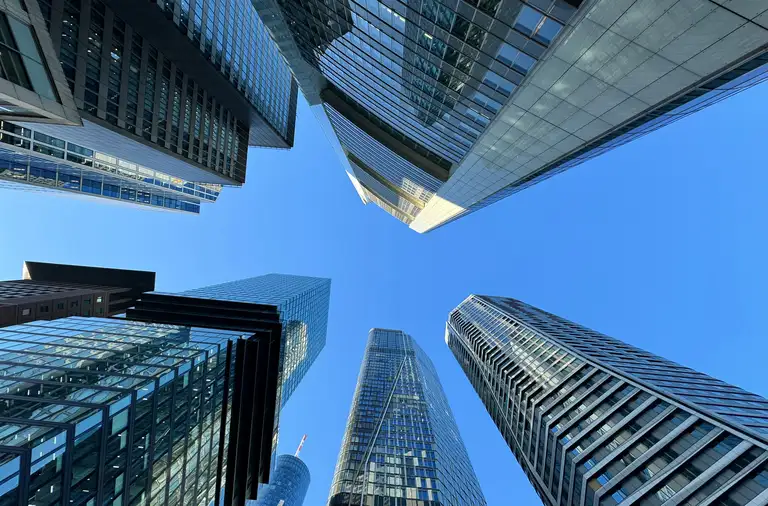 Skyscrapers from the ground, looking up