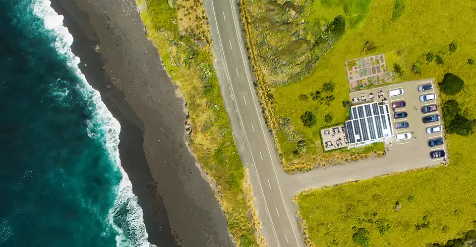 Sustainable business aerial view