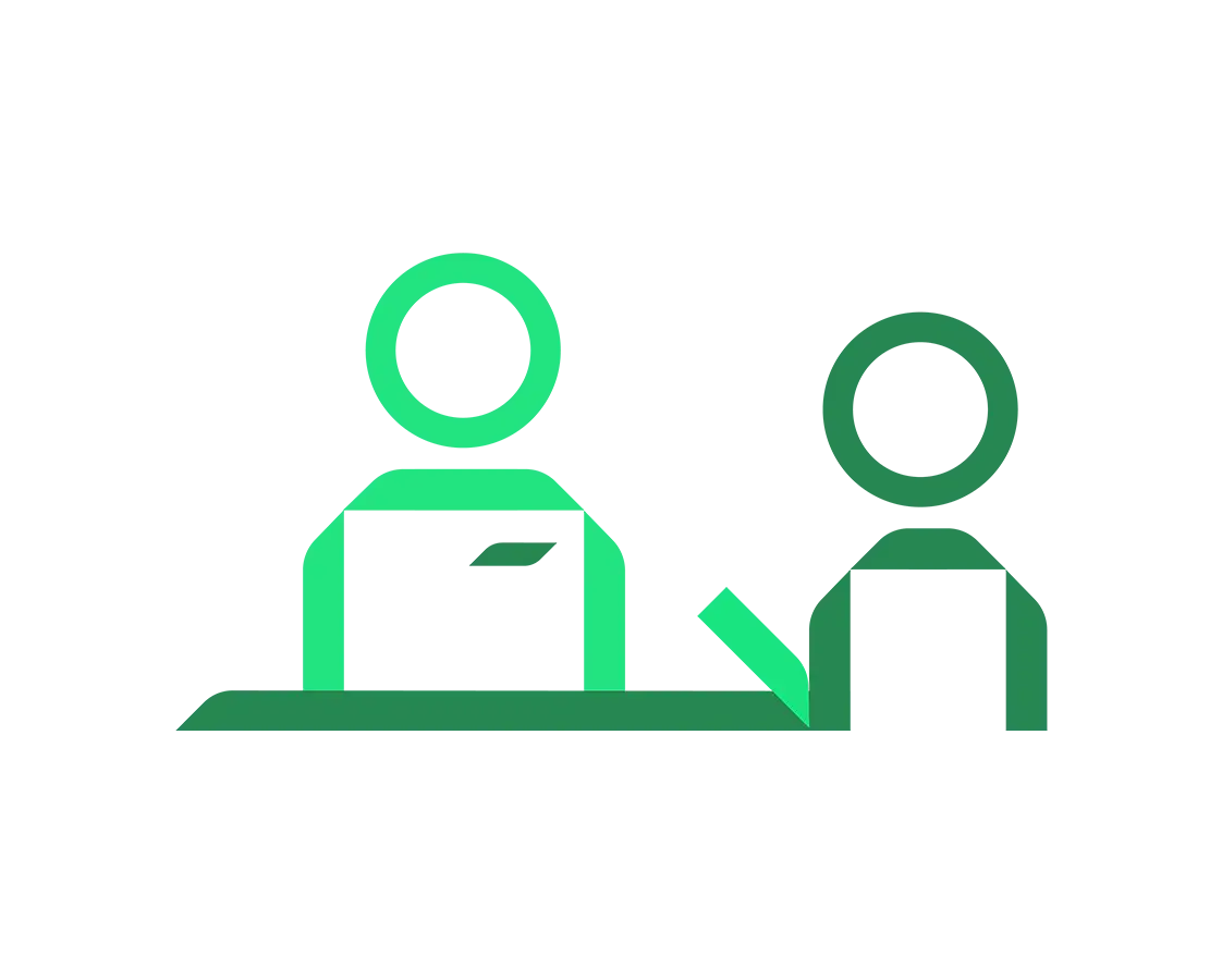 Two people in discussion icon