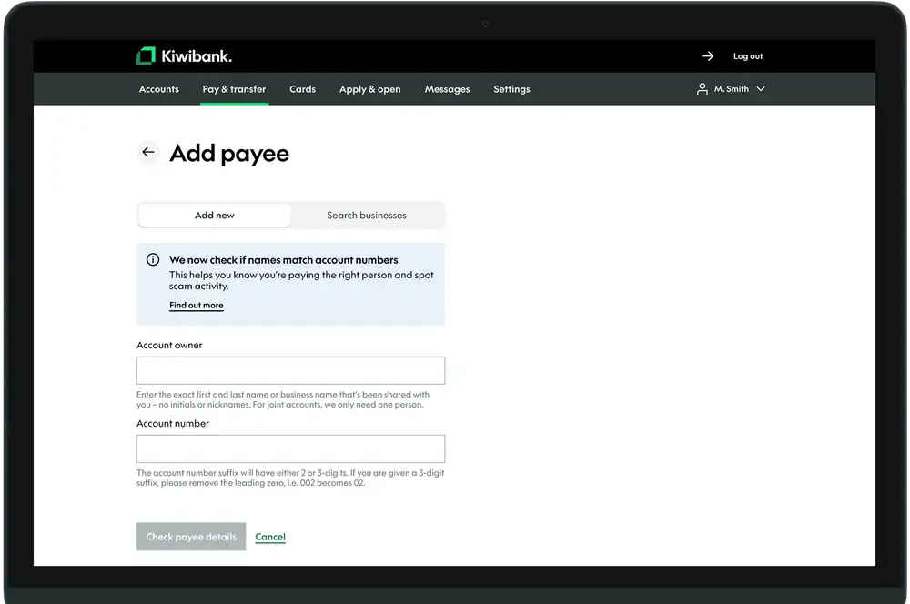 add payee