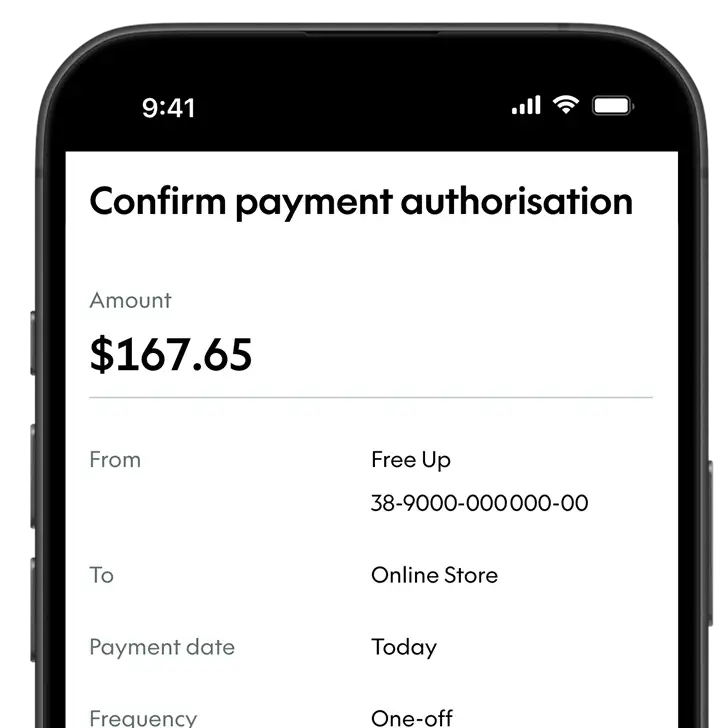 confirm payment authorisation