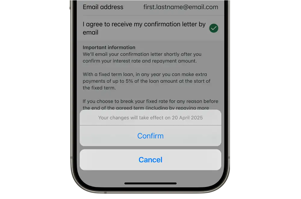 confirm rate repayment app