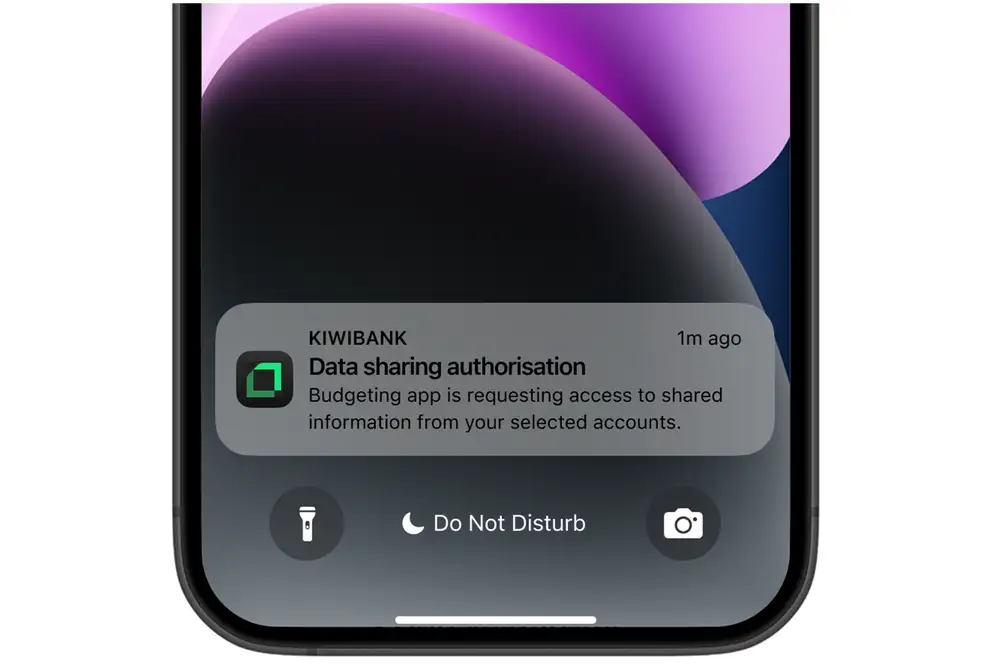 data sharing notification on phone