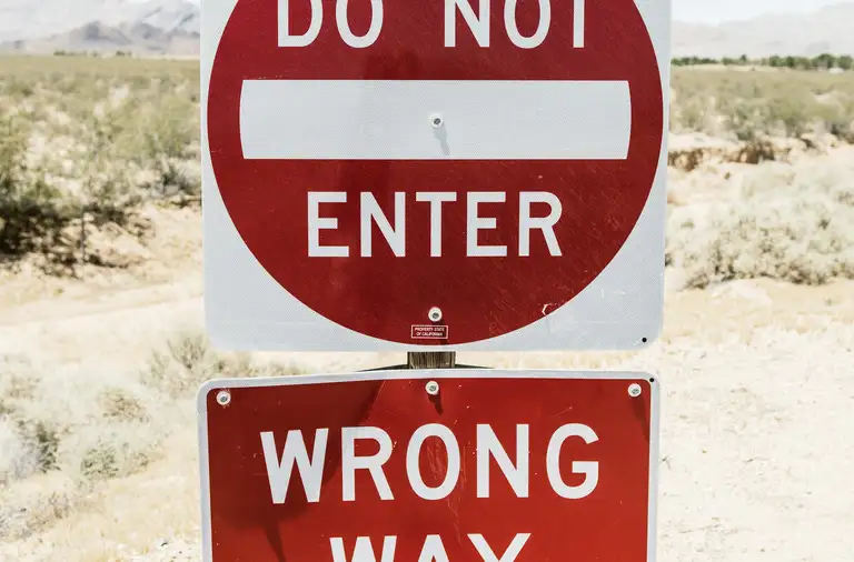 do not enter road sign