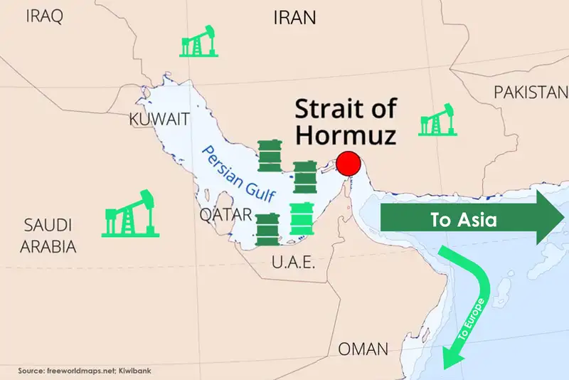 Map of Strait of Hormuz