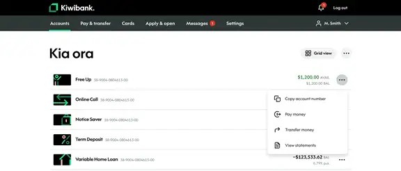 View statement in internet banking