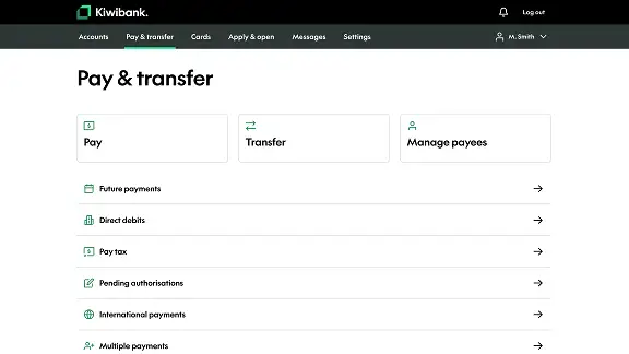 new internet banking pay and transfer