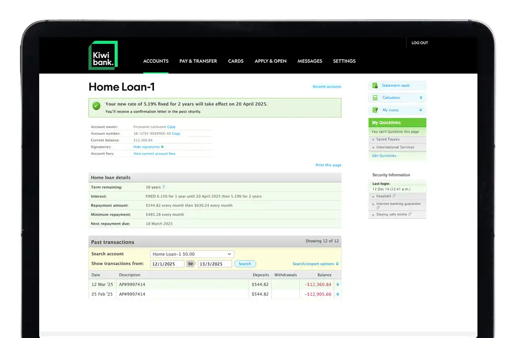 re-fix success in internet banking