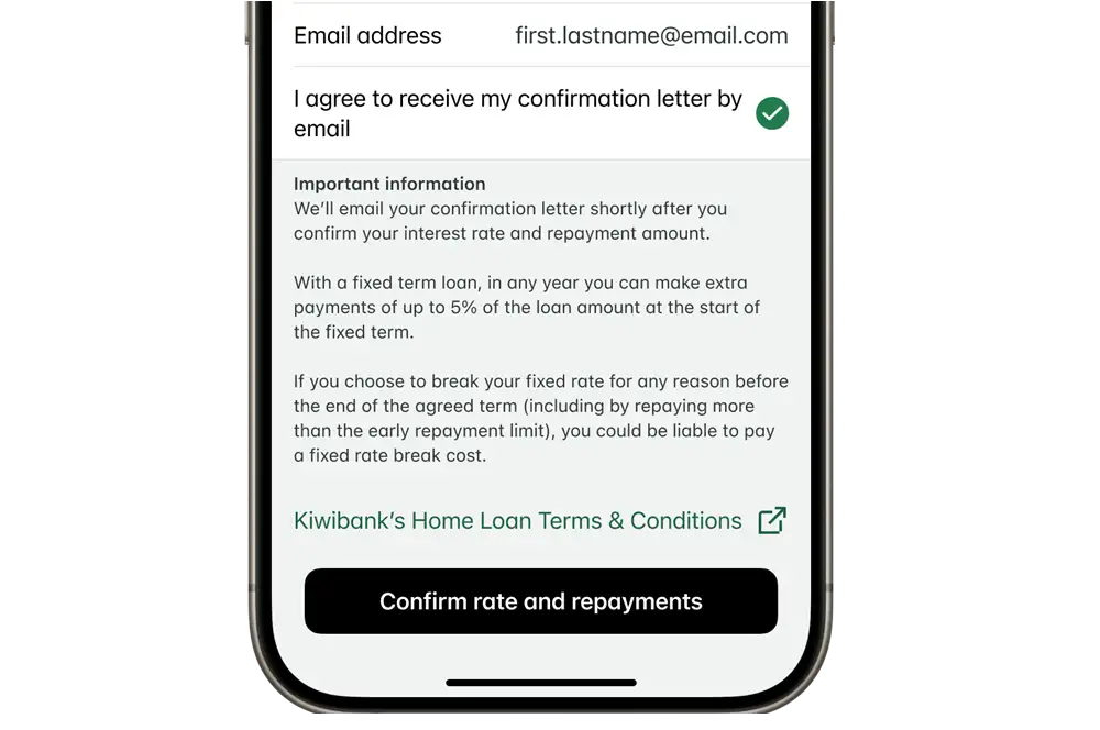 review confirm email app